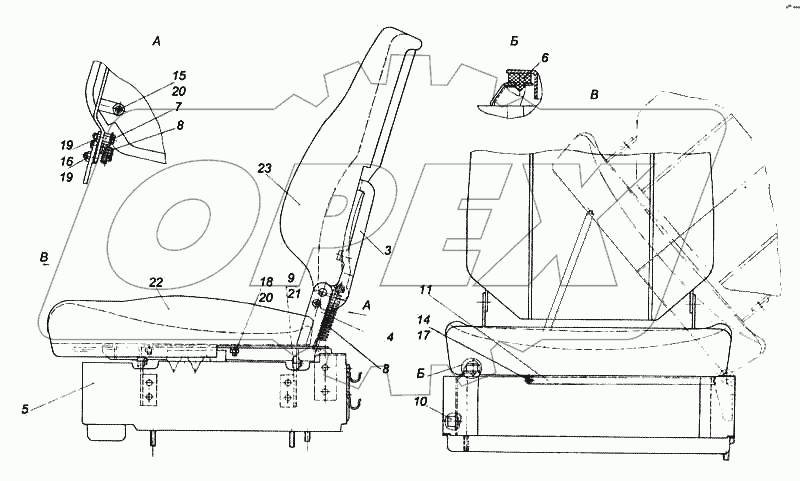 Сиденье пассажирское с ящиком