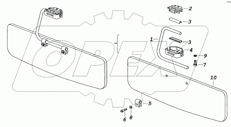 Козырек противосолнечный с обивкой левый/правый