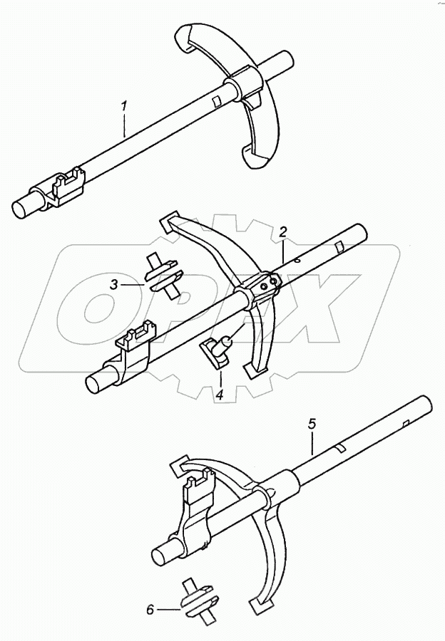 Штоки вилок переключения передач