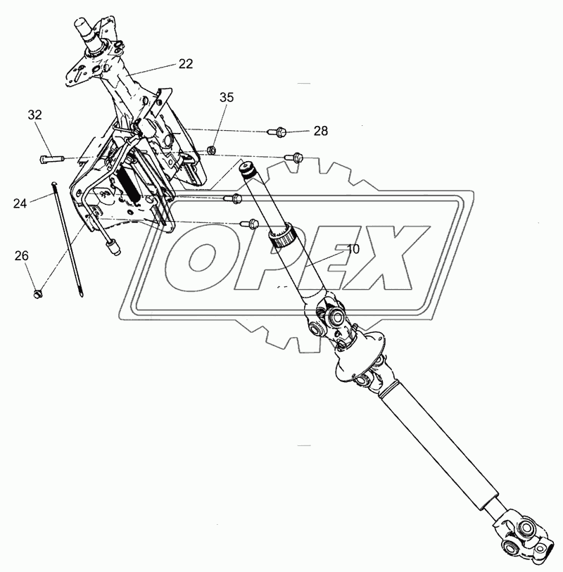 5490-3444006 Колонка с карданным валом