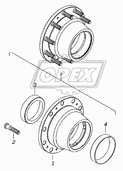 Ступица заднего колеса с болтами
