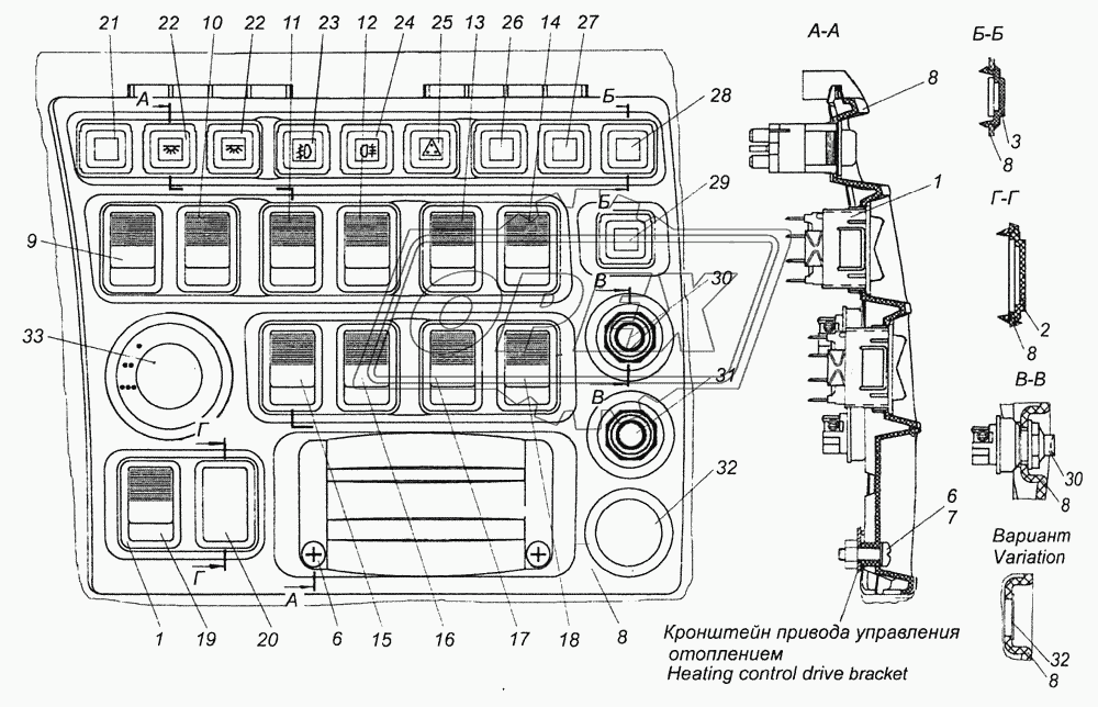 65116-3710001-30 Установка выключателей