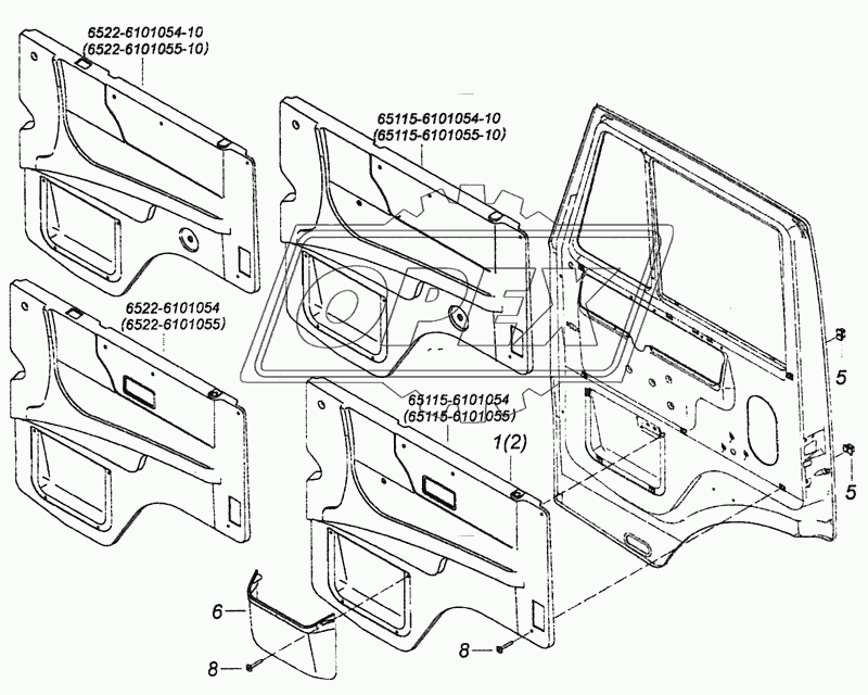 65115-6102005 Установка обивок двери