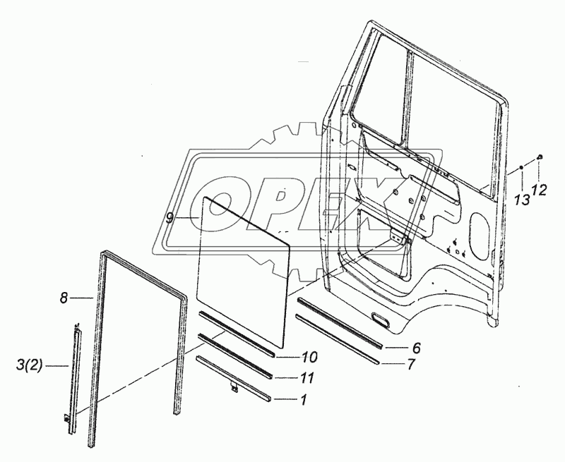 65115-6110005 Установка опускных стекол