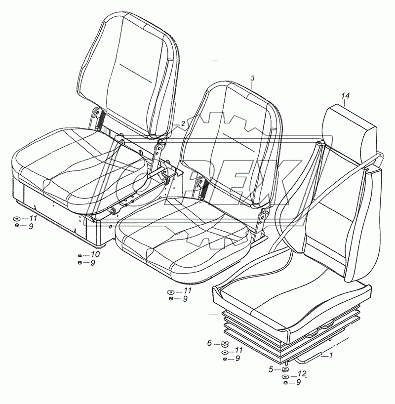 54115-5000120 Установка сидений