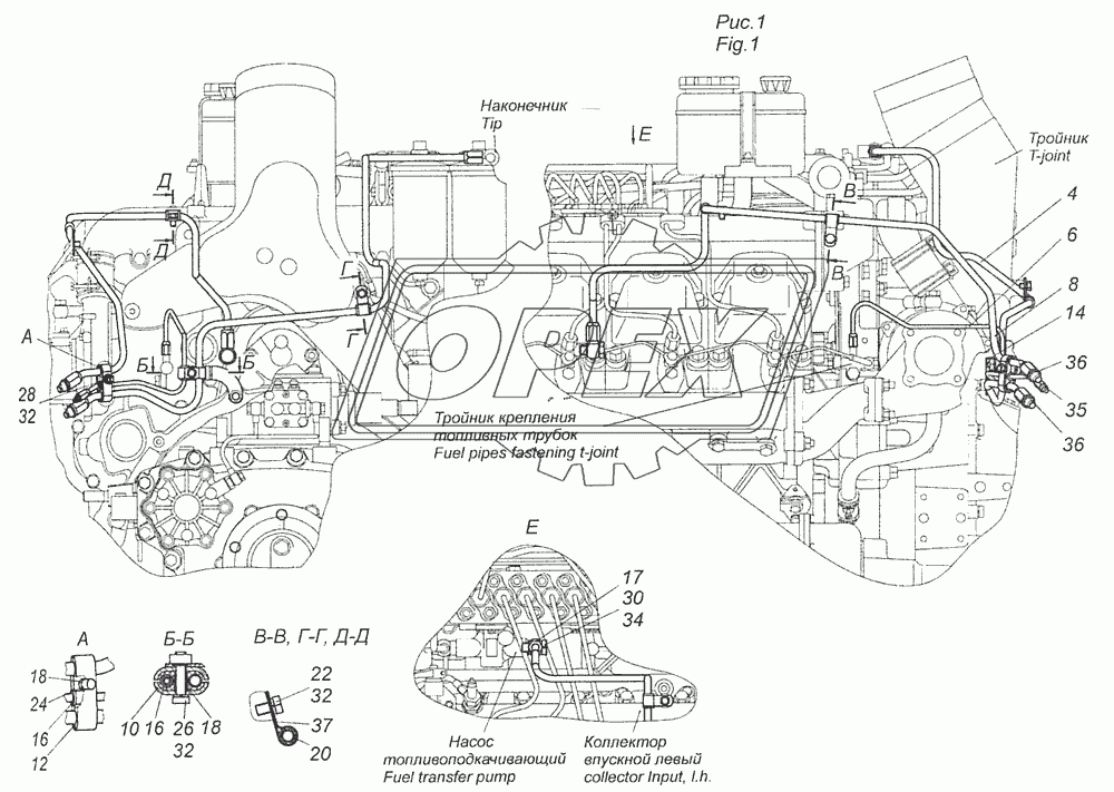 65116-1104000-90 Установка топливопроводов