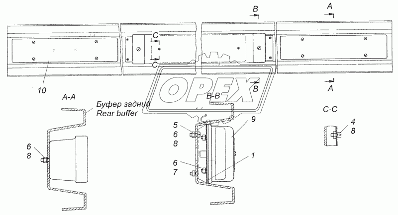 53215-3716002 Установка задних фонарей