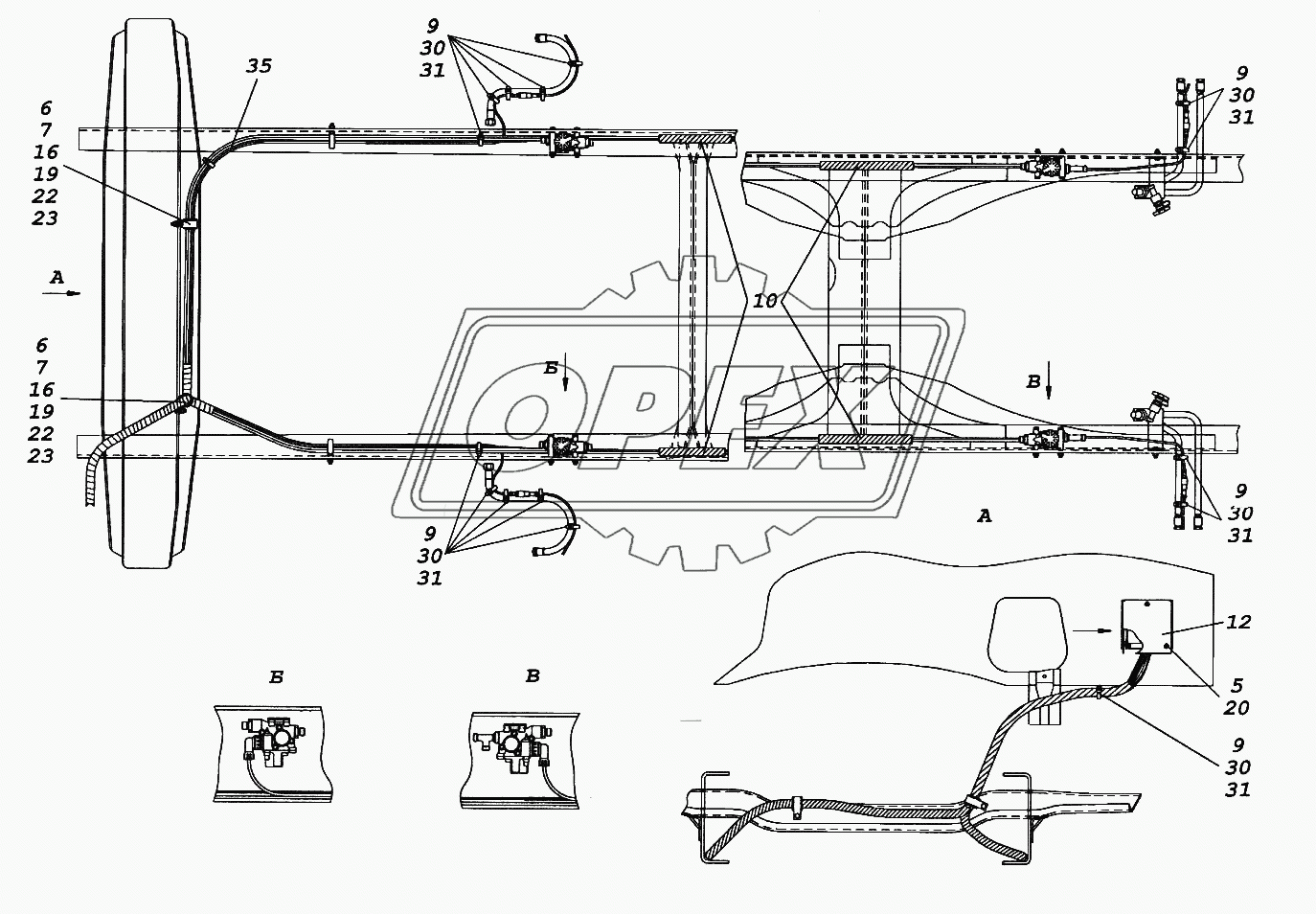 Установка кабелей АБС 1