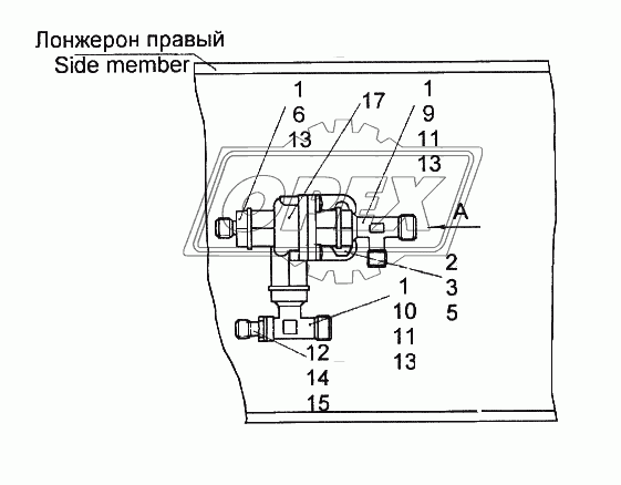 Установка двухмагистрального клапана