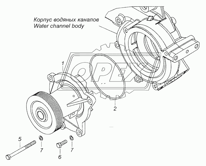 7406.1307005 Установка водяного насоса