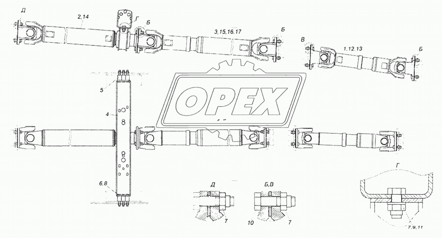 65201-2200001 Установка карданных валов