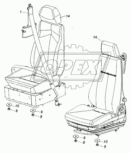 5460-5000122 Установка сиденья пассажира