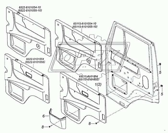 65115-6102005 Установка обивок двери