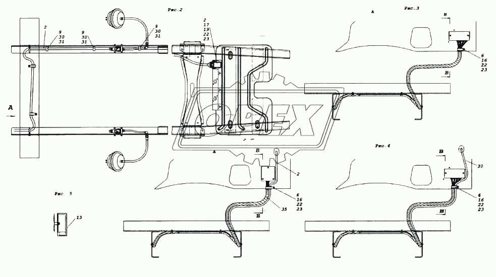 Установка кабелей АБС 2