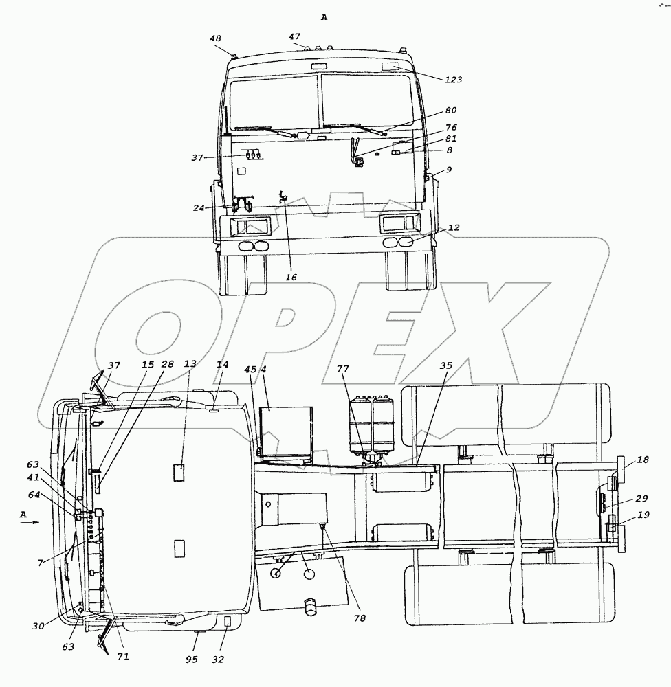 65226-3700001 Электрооборудование. Расположение на автомобиле