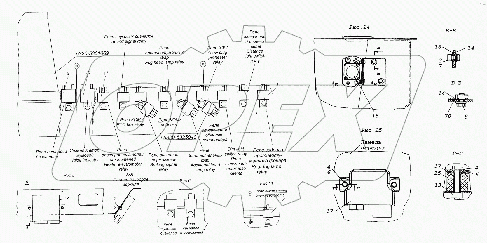 6522-3747001-99 Установка реле