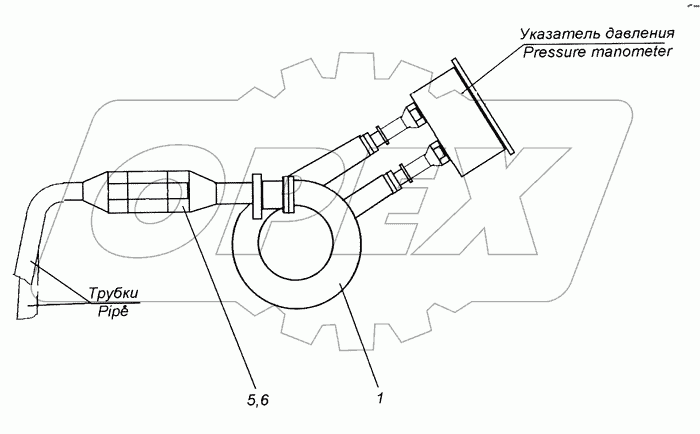 43114-3830001 Установка трубопроводов к манометру