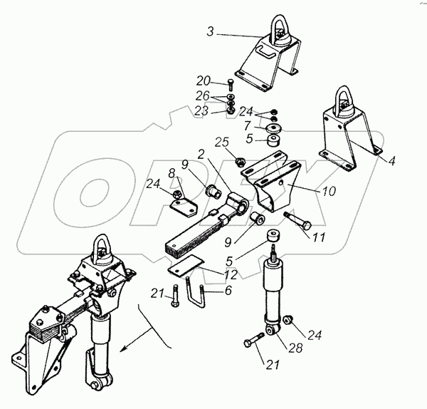6522-5001006-99 Установка задней подвески кабины