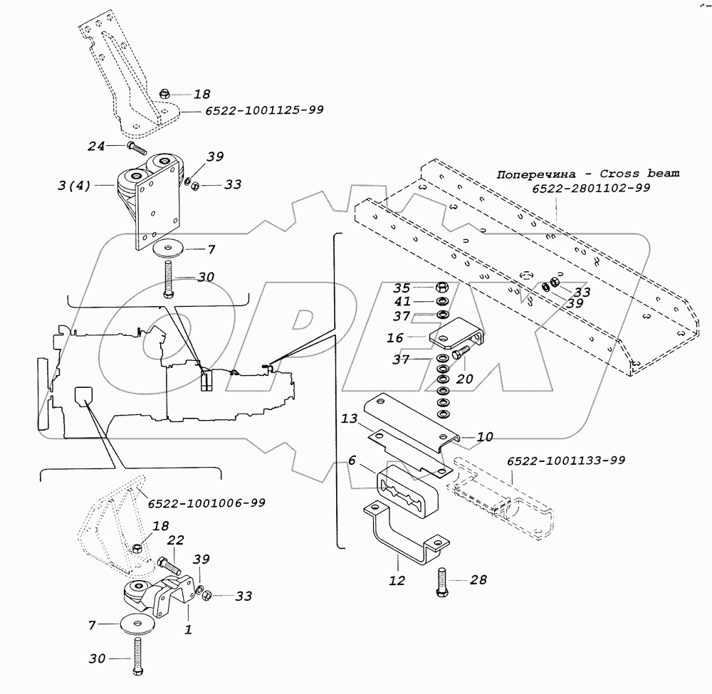 6522-1001005-99 Установка силового агрегата