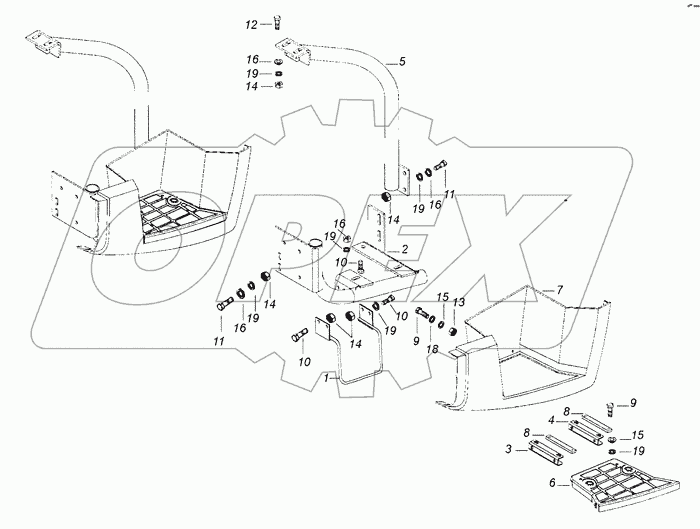 6560-8405011 Установка нижней подножки левая