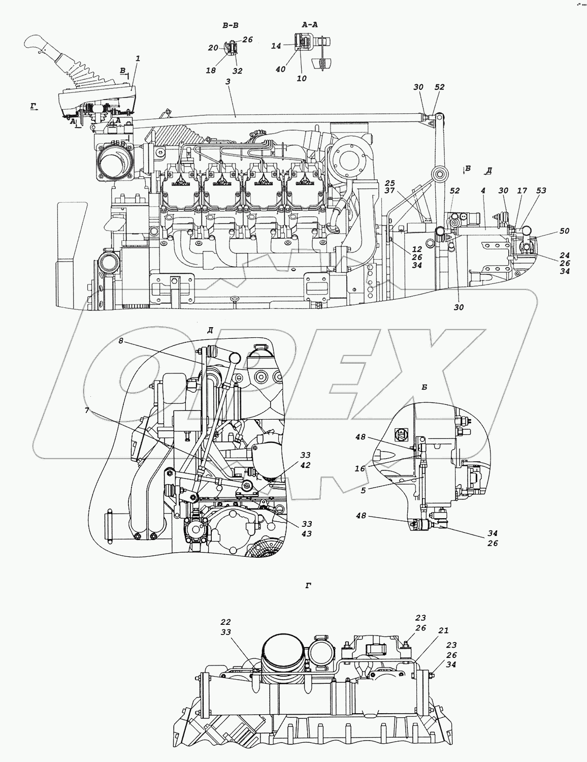 65226-1703005 Привод управления механизмом переключения передач