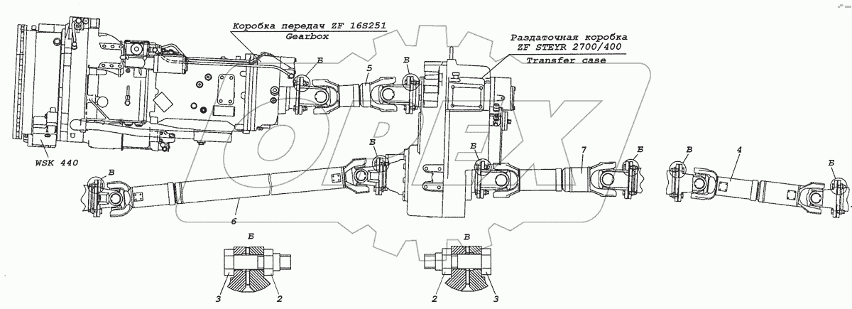 6522-2200001-99 Установка карданных валов