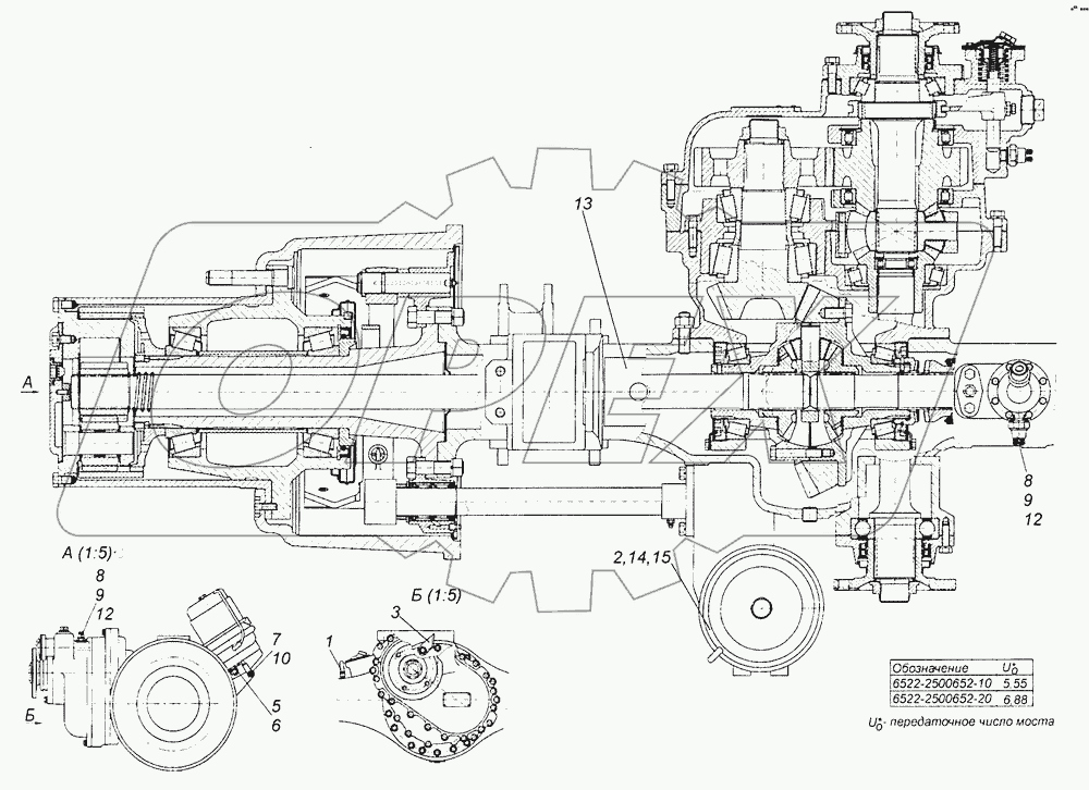 6522-2500652-10 Мост средний
