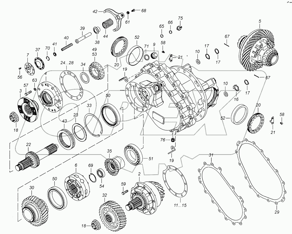 6520-2502011-10 Передача главная среднего моста