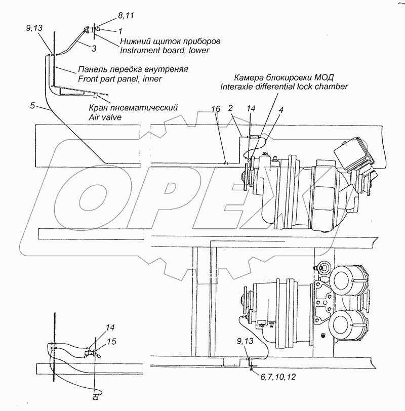 6520-2511021-30 Привод блокировки межосевого дифференциала