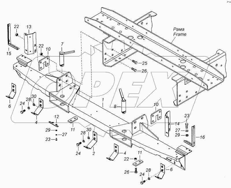 6460-2801003 Установка буксирной поперечины