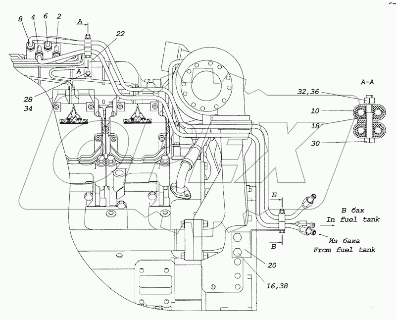 65226-1104000 Установка топливопроводов