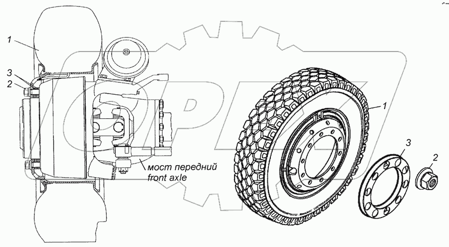 6522-3101002-40 Установка передних колёс
