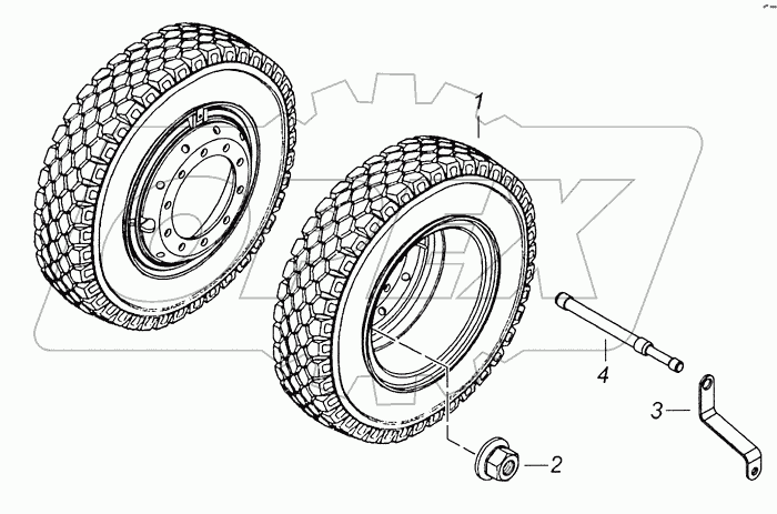 6522-3101003-40 Установка сдвоенных колёс