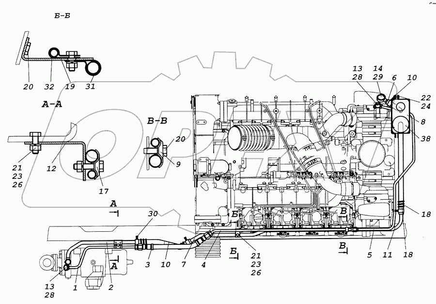 6522-3400018-99 Установка трубопроводов