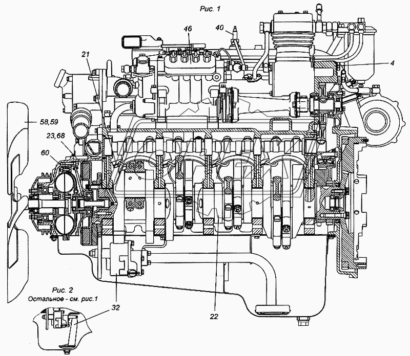 Двигатель КамАЗ-740.13-260 с оборудованием в сборе 1