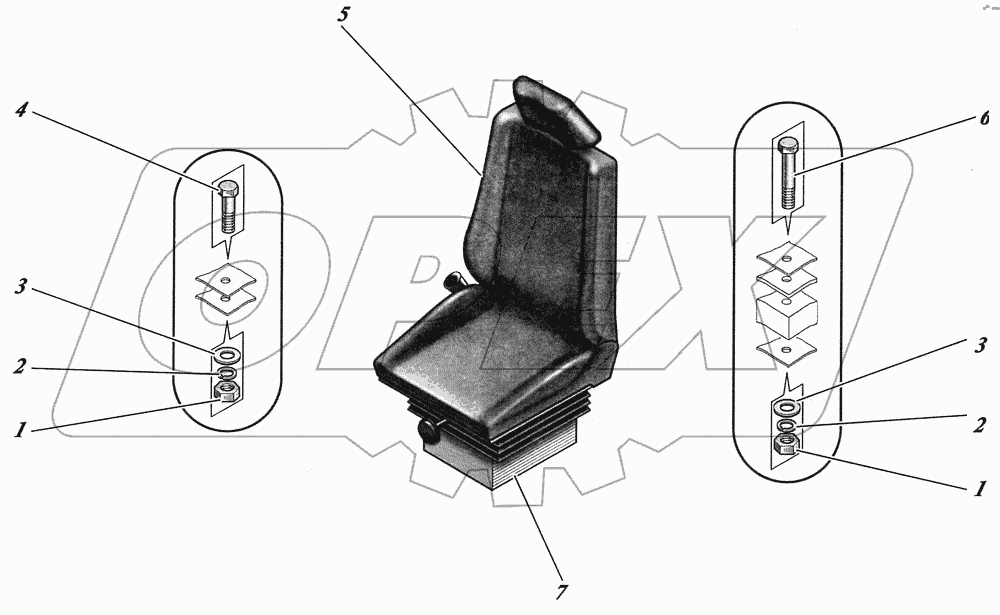  Установка сидения водителя 4235-6807002