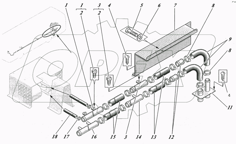  Установка трубопроводов отопления 4238-8106004
