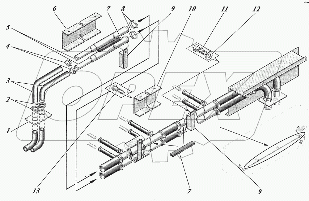  Установка трубопроводов отопления 4238-8106004