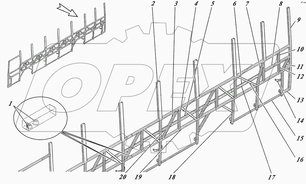  Каркас боковины левой 4238-5401011
