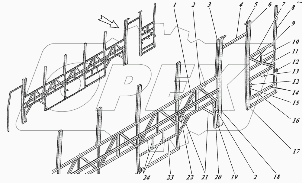  Каркас боковины правой 4238-5401010