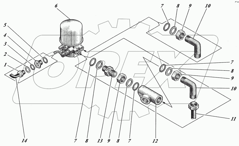  Установка воздухоосушителя 4230-3511010-10