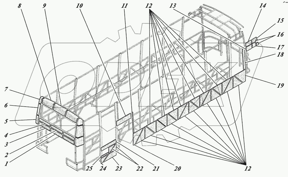  Установка термошумоизоляции кузова 4238-5012002