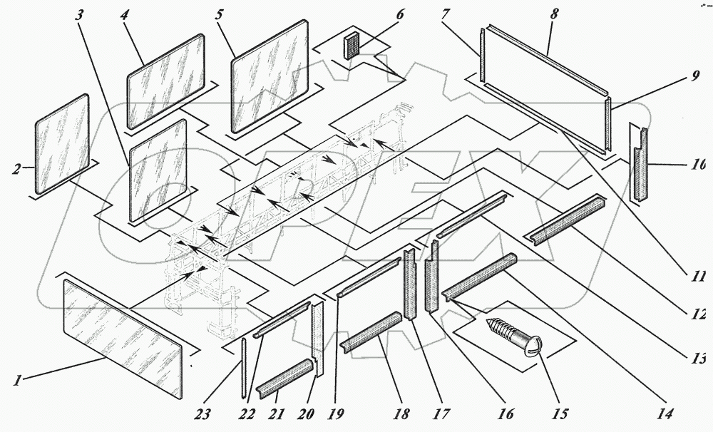  Установка деталей окон 4238-5403002