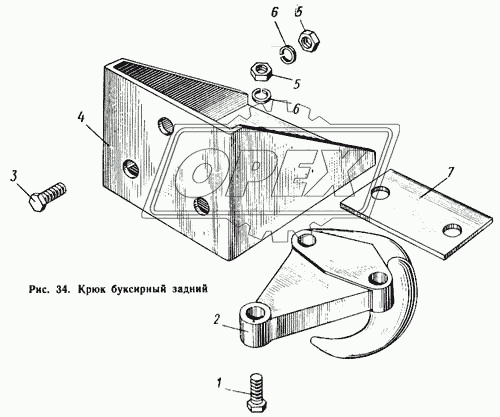Крюк буксирный задний
