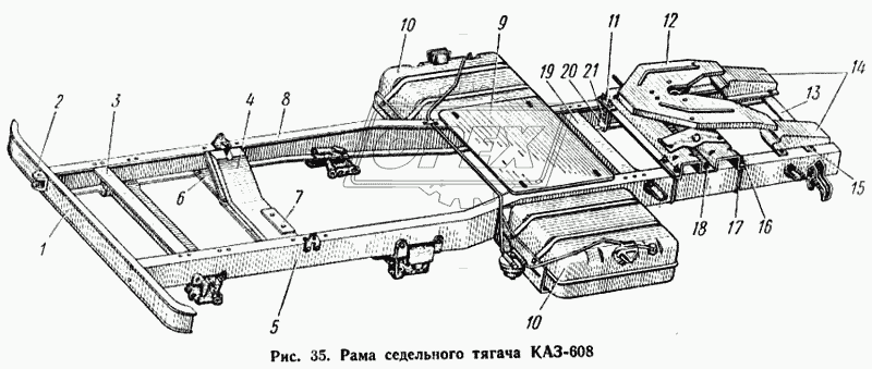 Рама седельного тягача КАЗ-608