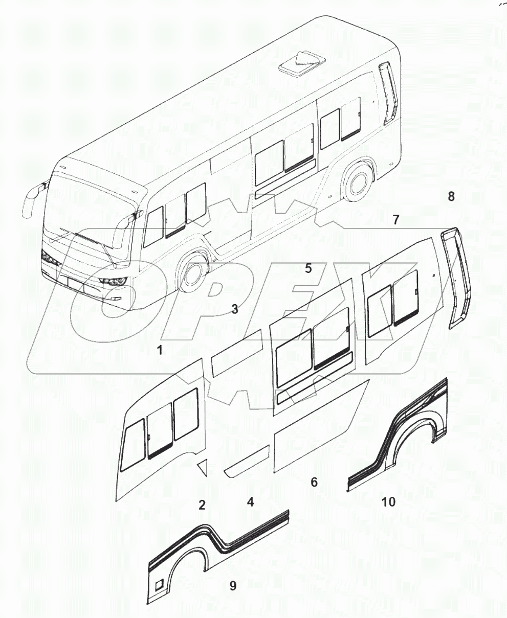  55-1571 Left side surrounding glass