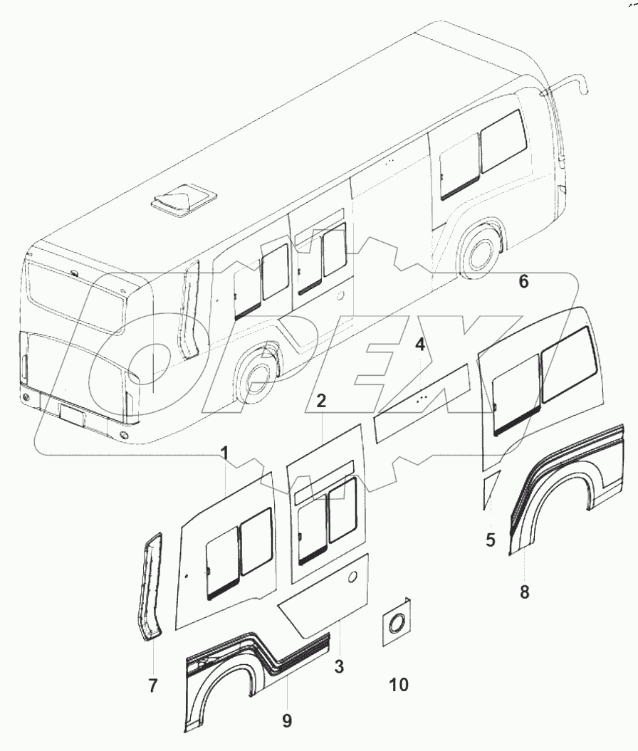  55-1572 Right side surrounding glass