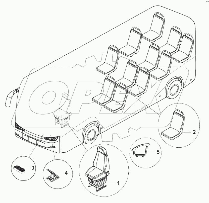  67-1174 Seats and guardrail