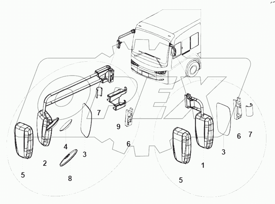  82-1125 Rearview mirror