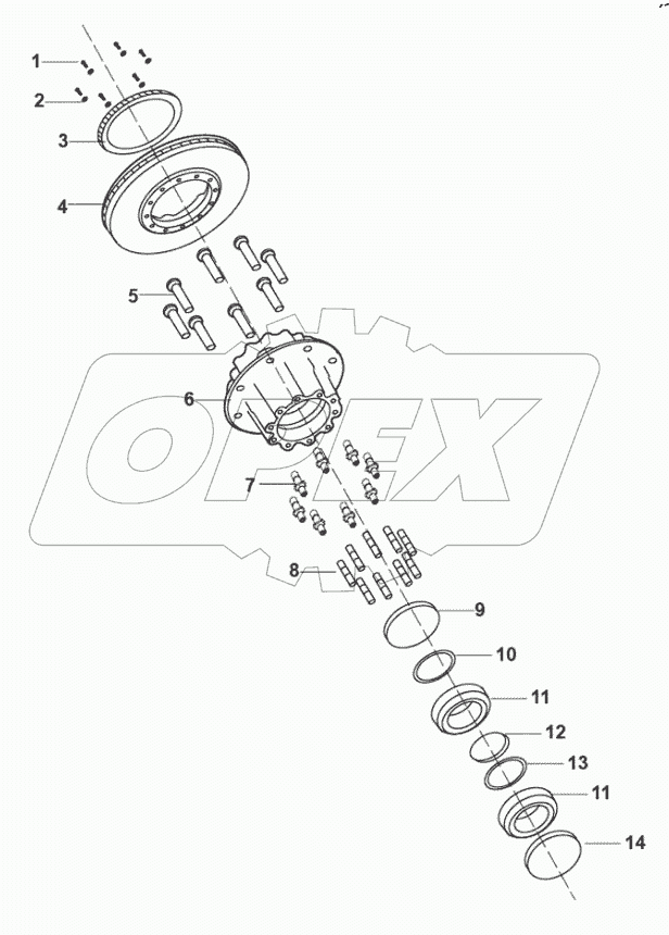  Wheel hub and brake drum assembly